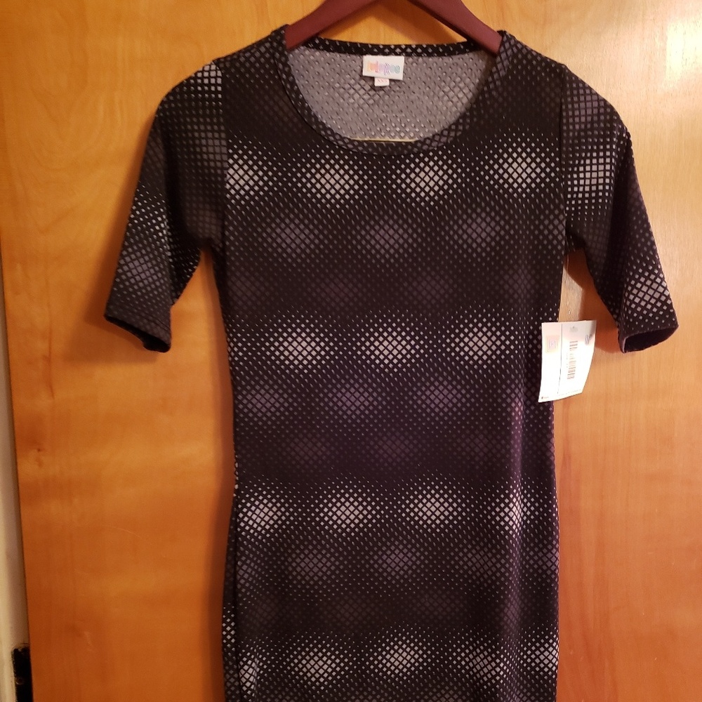 LulaRoe Julia black/tan bodycon dress size XXS